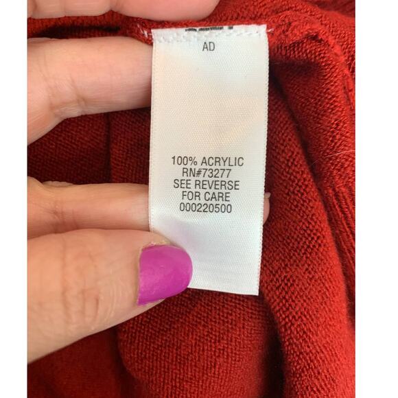 Croft & Barrow red long sleeves cardigan sweater size M - Picture 5 of 10